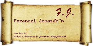 Ferenczi Jonatán névjegykártya